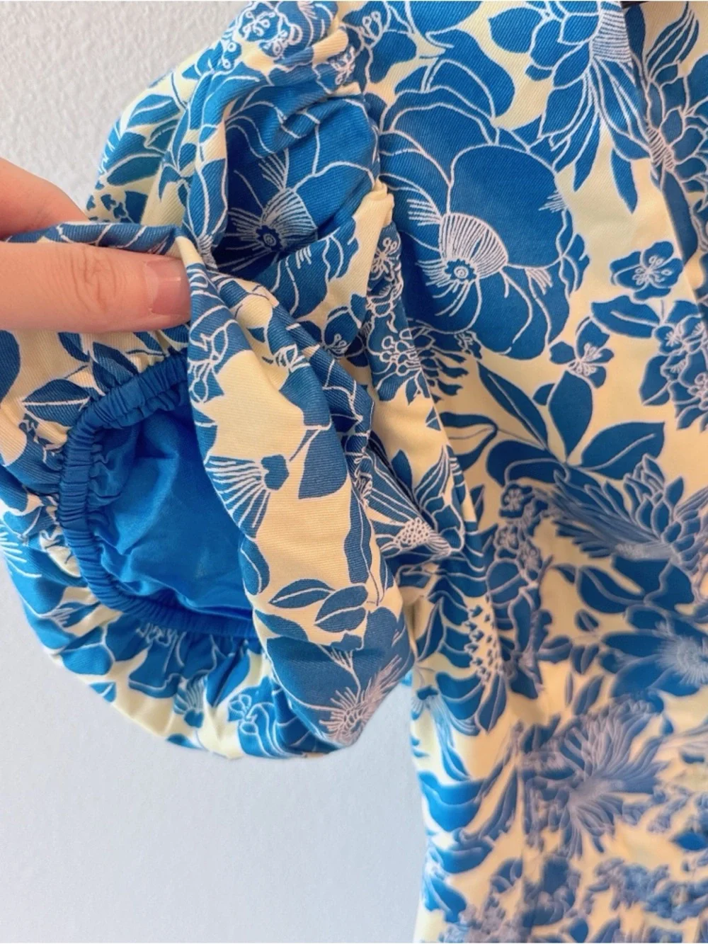 NWT J.CREW BUTTON-FRONT PUFF-SLEEVE MINI DRESS IN BLUE FLORAL